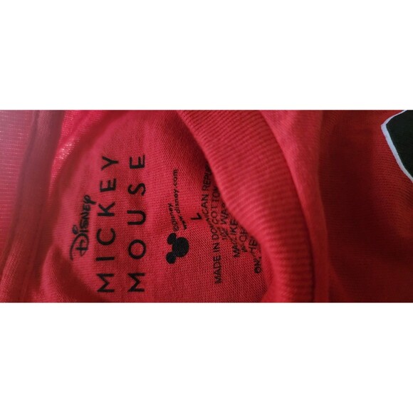 Disney Men's Mickey Mouse Since 1928 Red Short Sleeve Shirt Large New D25 Nice - Picture 5 of 5